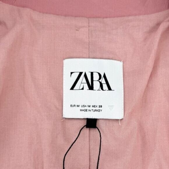 Zara Pink Stitch Detail Cropped Blazer Medium - Picture 8 of 9